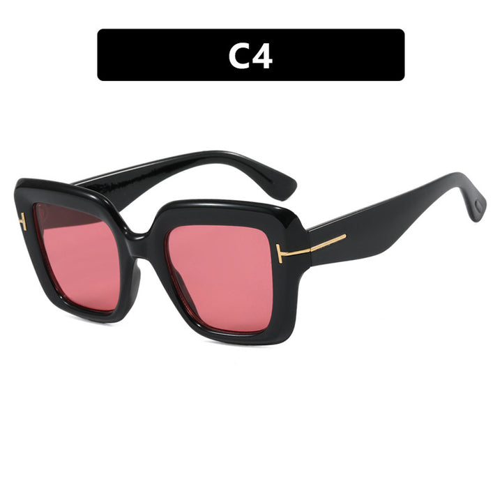 Women's square sunglasses with comfortable plastic frame and UV protection Bowlift
