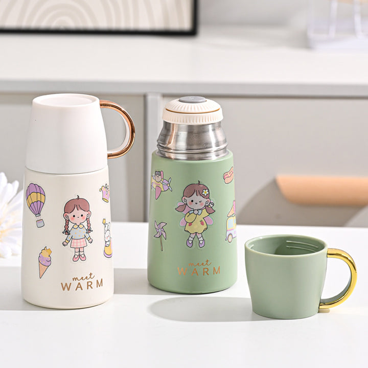 Ladies Insulated Carafe with Colorful Motif Design Bowlift