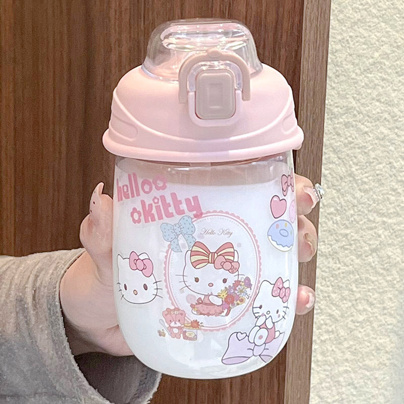 Women's playful drinking bottle with unique safety closure Bowlift