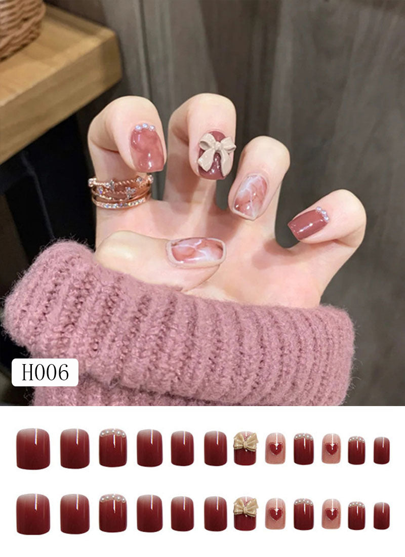 Artificial nail tips with bow design Bowlift
