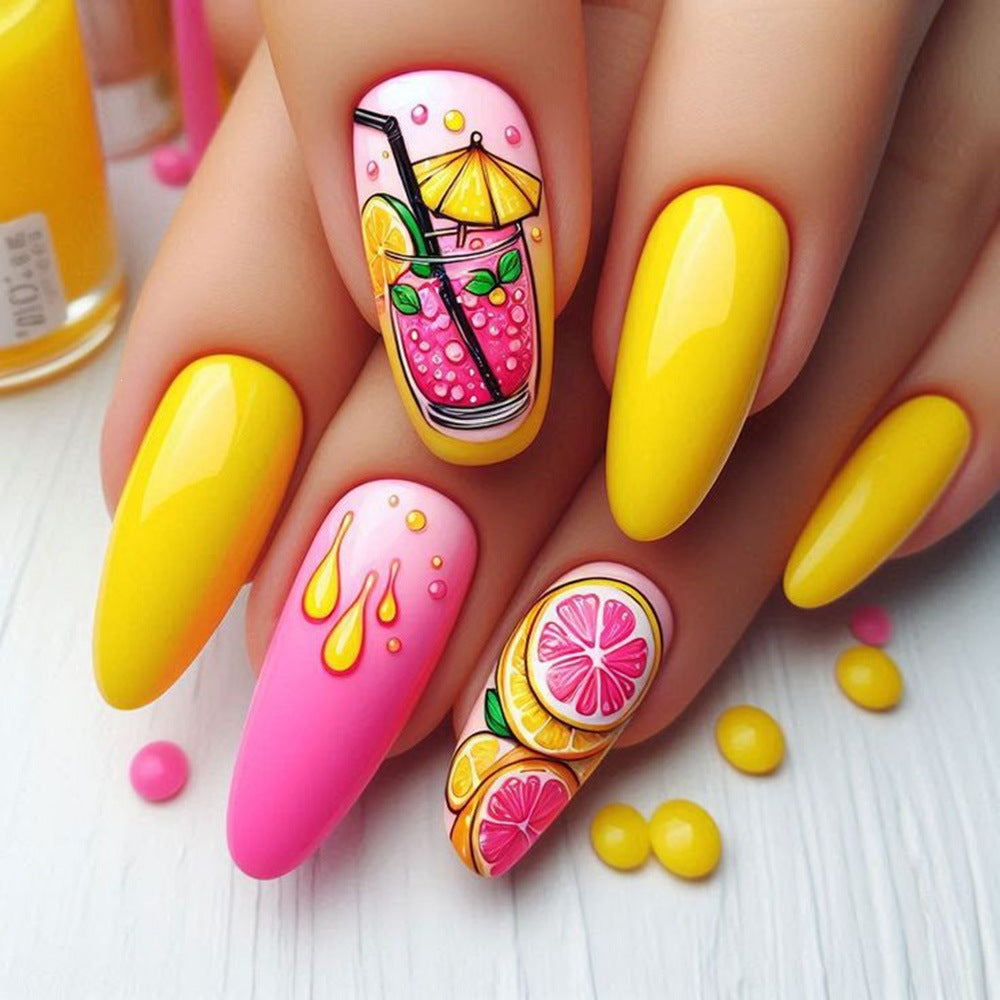 Creative nail art design with fruit motifs Bowlift