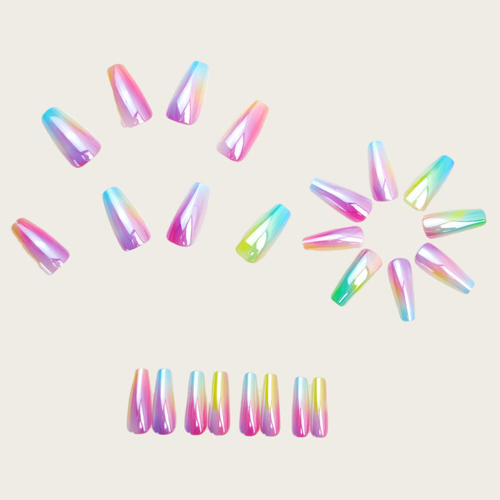 Shiny Gradient Artificial Nails Bowlift