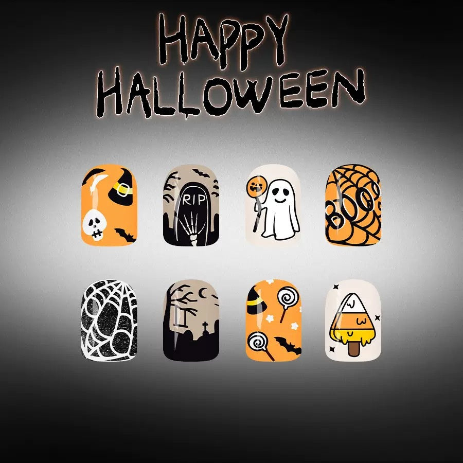 Halloween Acrylic Nail Set with Creepy 3D Designs Bowlift