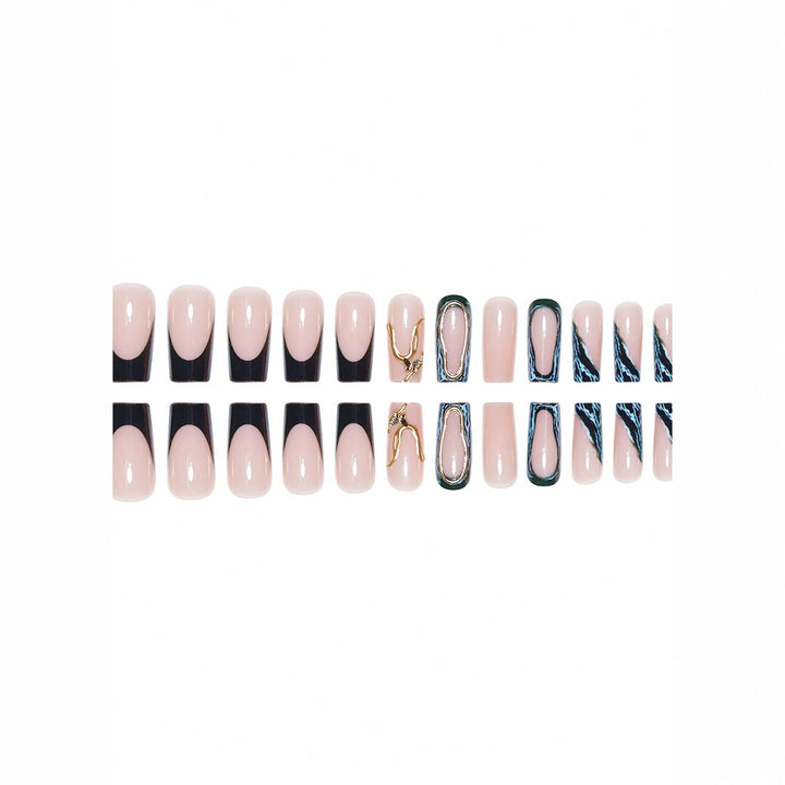 Designer Geometric Press-On Nail Art Bowlift