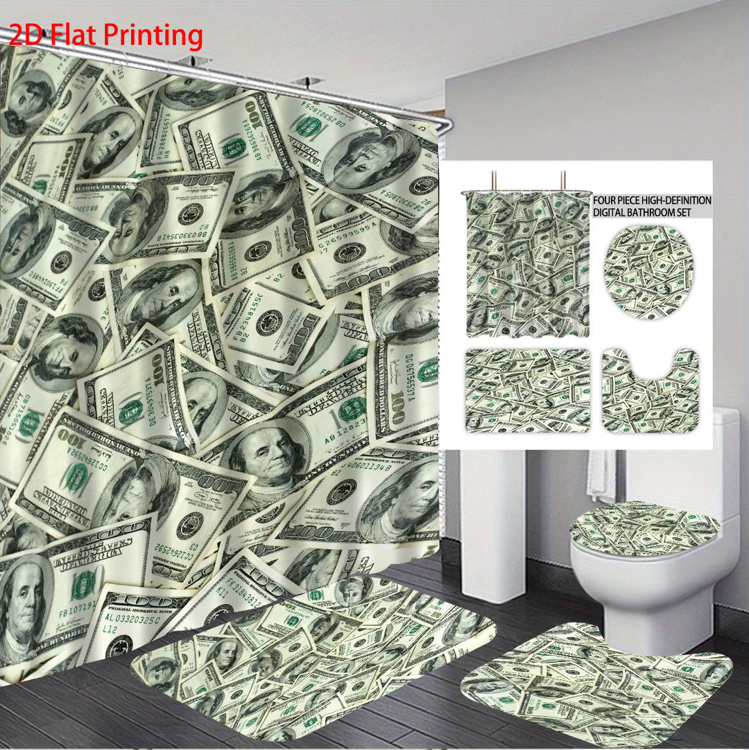 Digital Dollar Bill Bathroom Set Bowlift