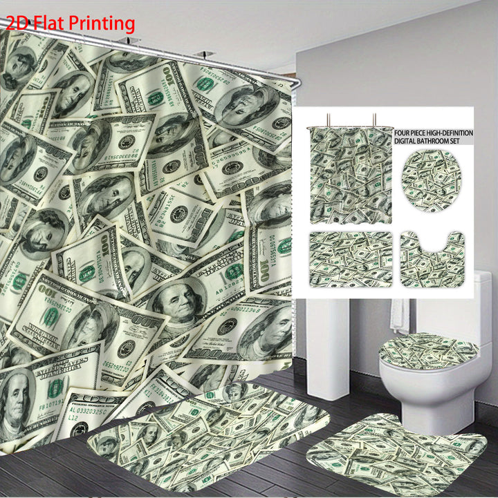 Digital Dollar Bill Bathroom Set Bowlift
