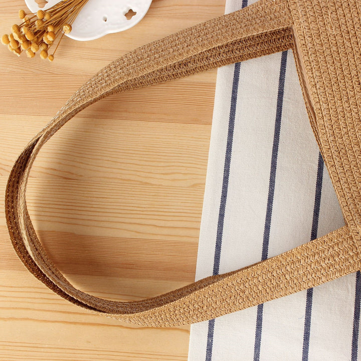 Stylish Woven Tote Bag with Elastic Shoulder Straps Bowlift