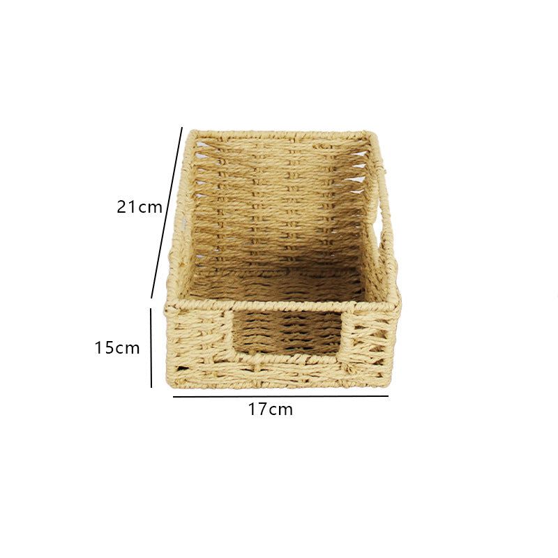Natural Fiber Rectangular Storage Basket Bowlift