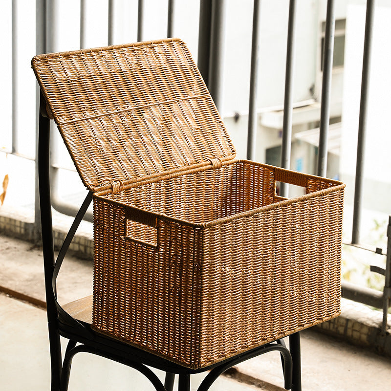 Woven Rectangular Storage Cube with Handles Bowlift