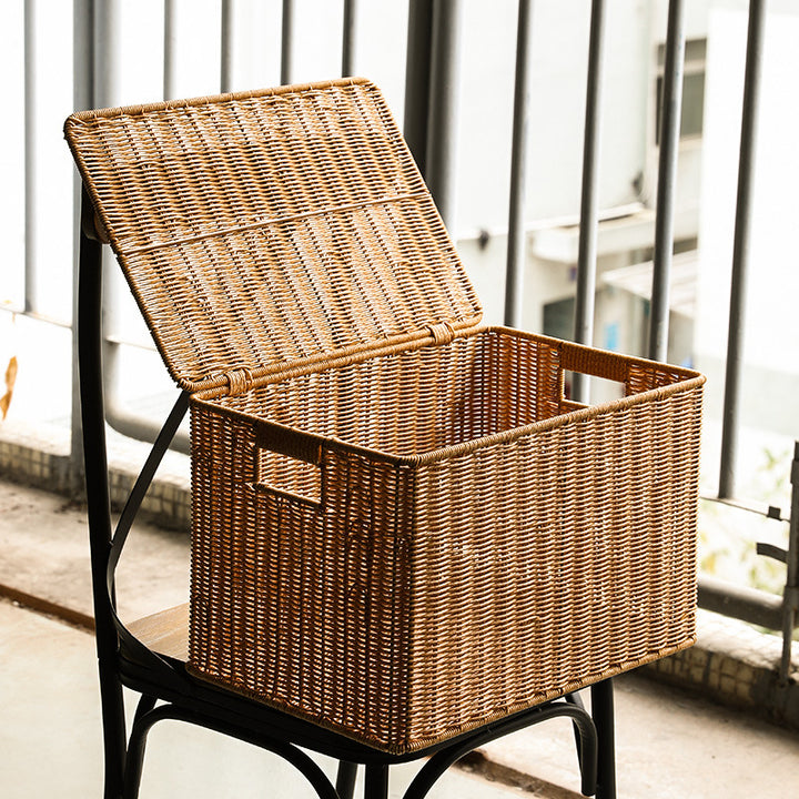 Woven Rectangular Storage Cube with Handles Bowlift