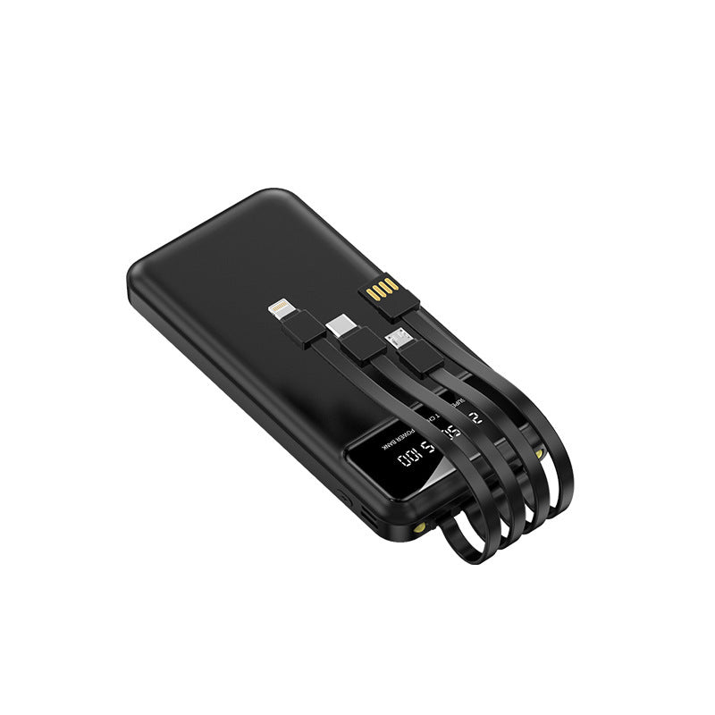 Multifunctional power bank with integrated charging cable and digital display Bowlift