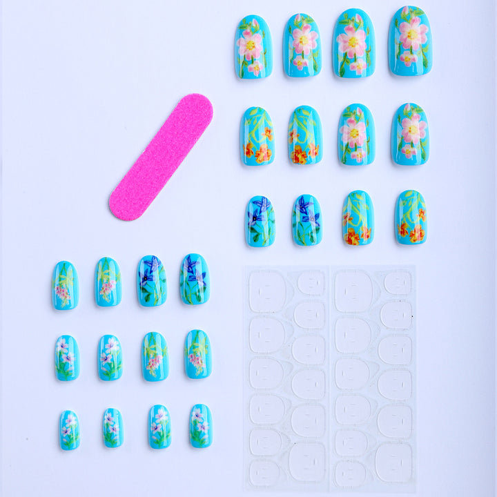 Artificial nails with floral hand design Bowlift