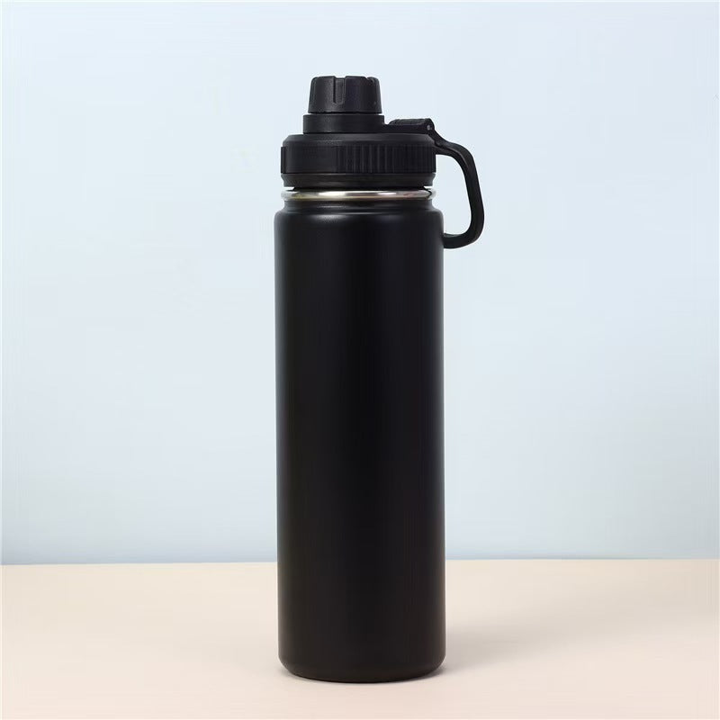 Insulated Vacuum Stainless Steel Water Bottle with Flip Straw and Carry Handle Bowlift