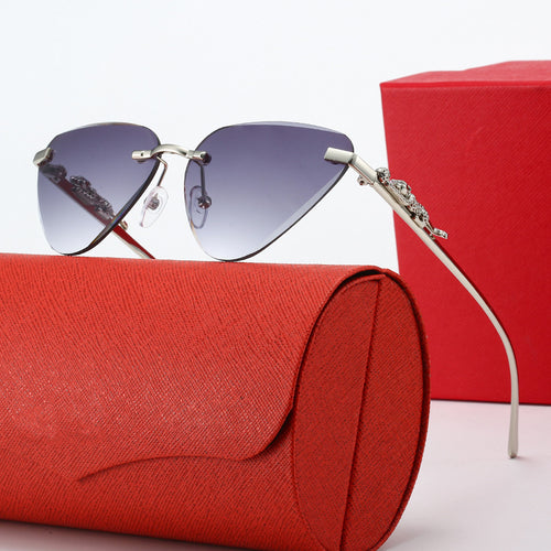 Women's Designer Sunglasses with Creative, Triangular Frame and Elegant Gold Accents Bowlift