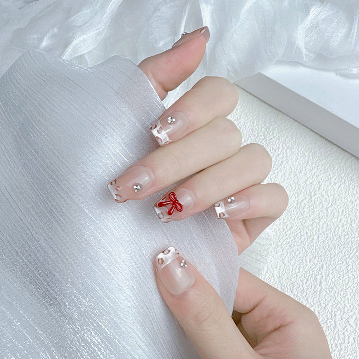 Elegant French Tip Press On Nails Bowlift