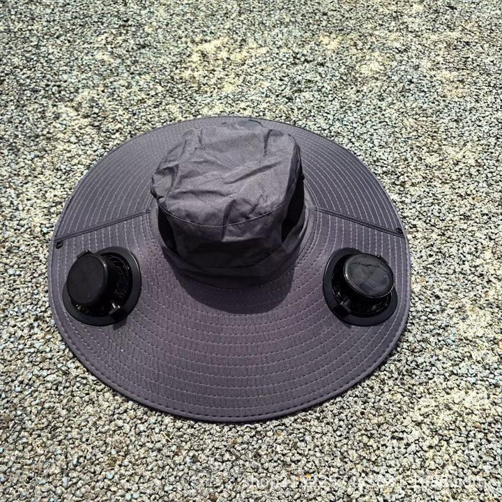 air-cooled sun hat with removable USB fans and wide neck protection Bowlift