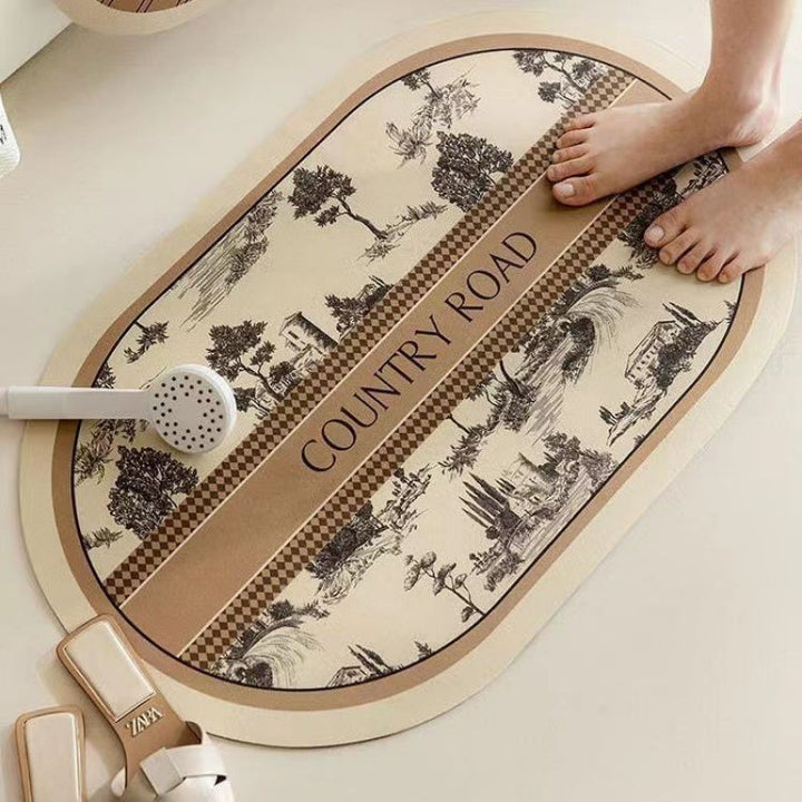 Elegant Country-Themed Bathroom Mat Bowlift