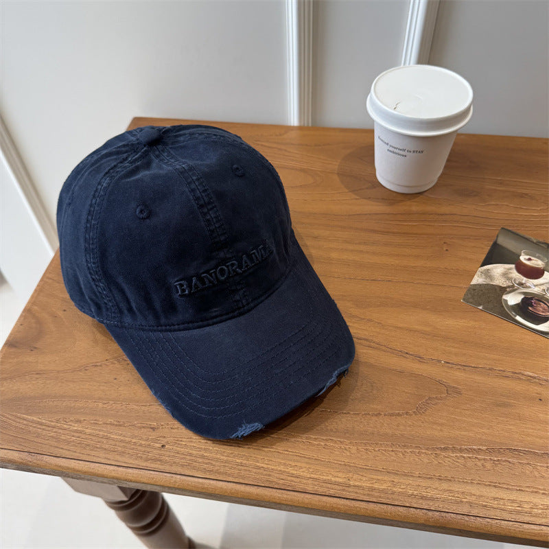 Men's Distressed Fabric Baseball Cap Bowlift