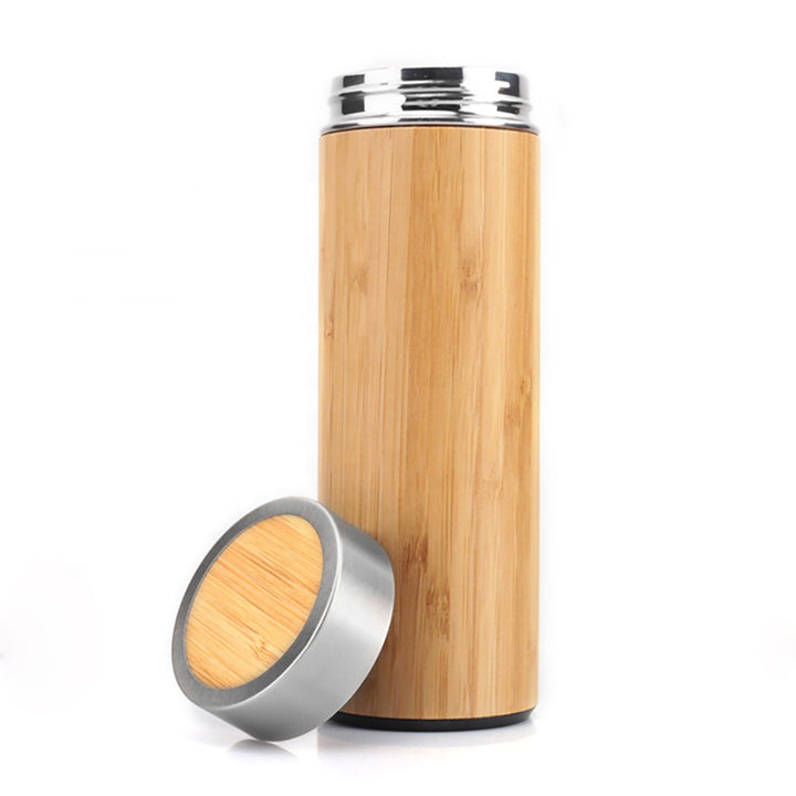 Ladies elegant insulated drinking bottle made of bamboo with double wall Bowlift