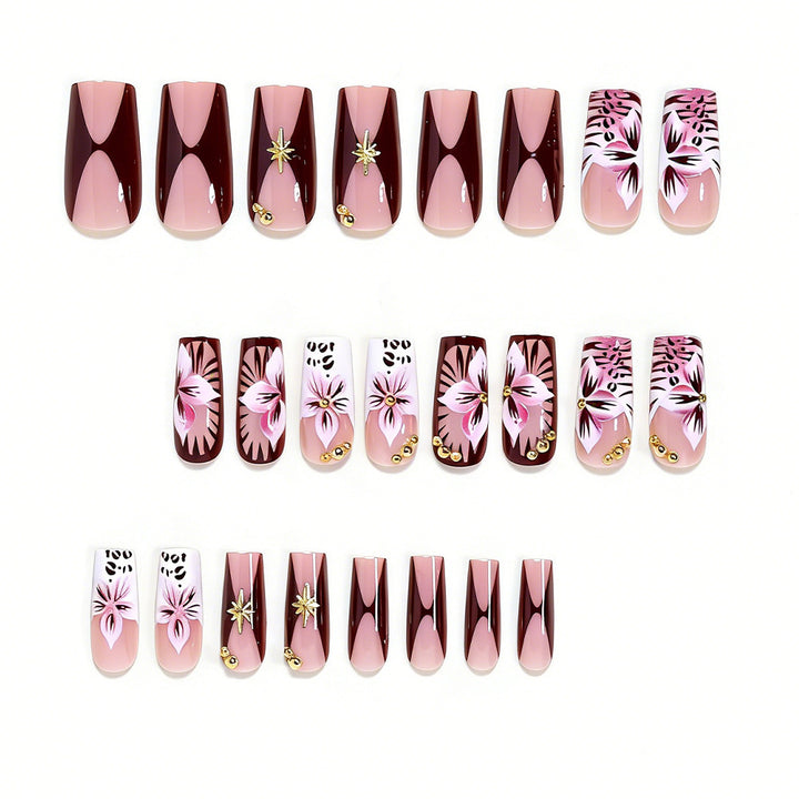 Floral-Accented Stiletto Press-On Nails Bowlift