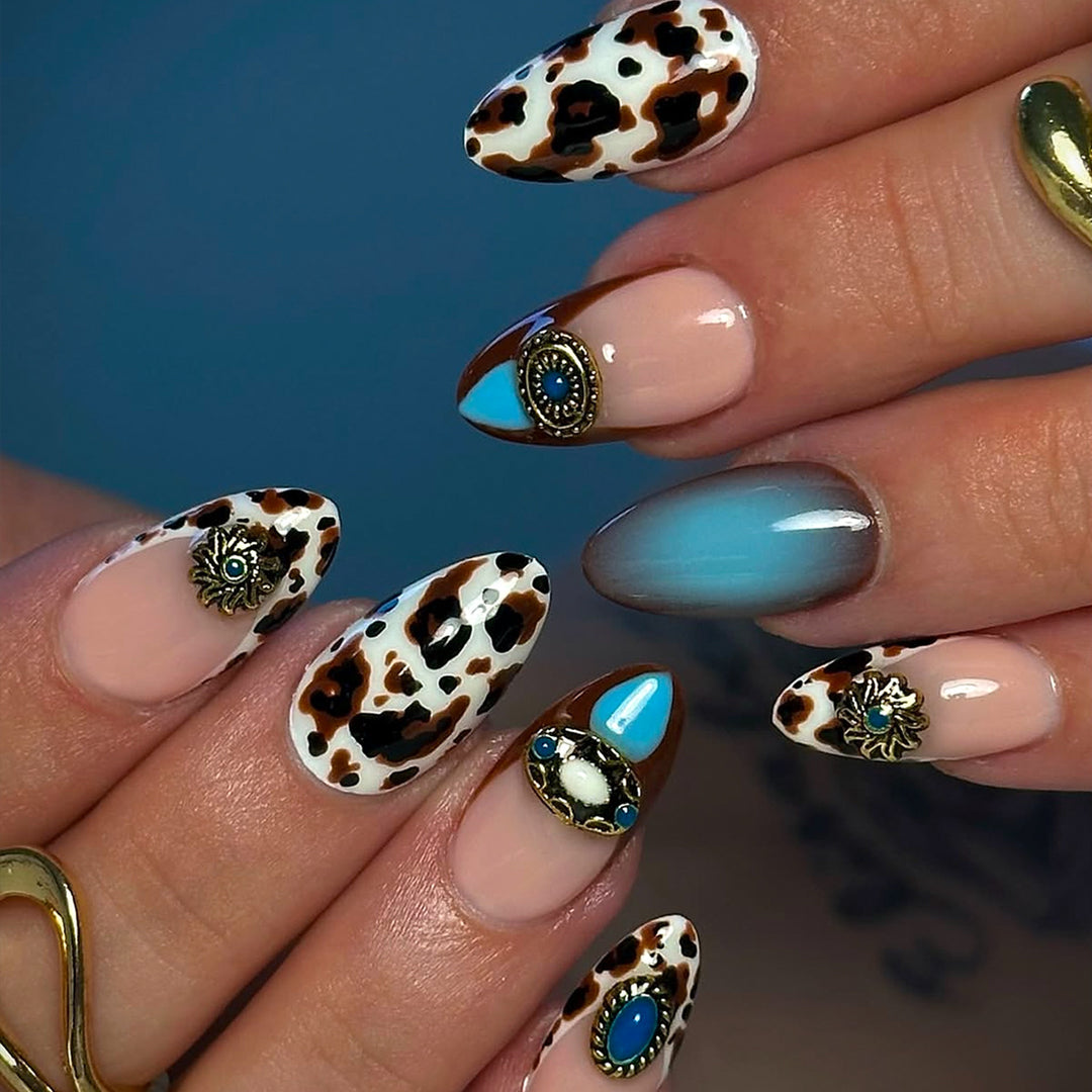 Artful Stiletto Fingernails with Unique Accents Bowlift
