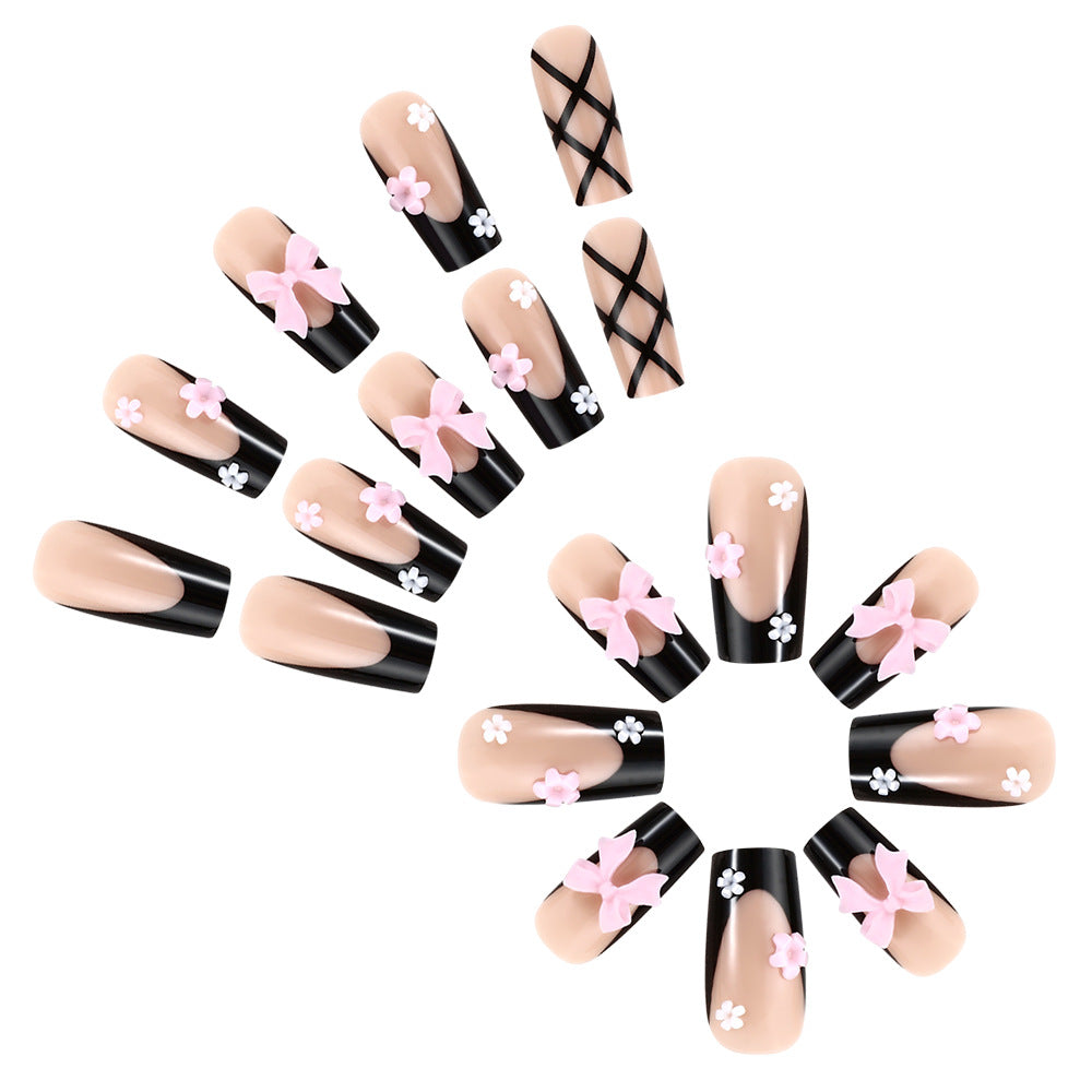 Decorative Floral Press-On Nail Art Set Bowlift