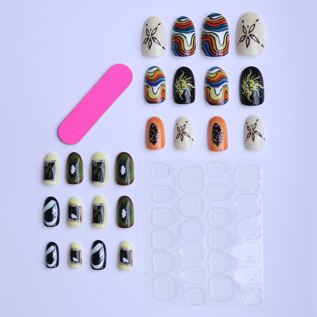 Creative Nail Art with Abstract Design Bowlift