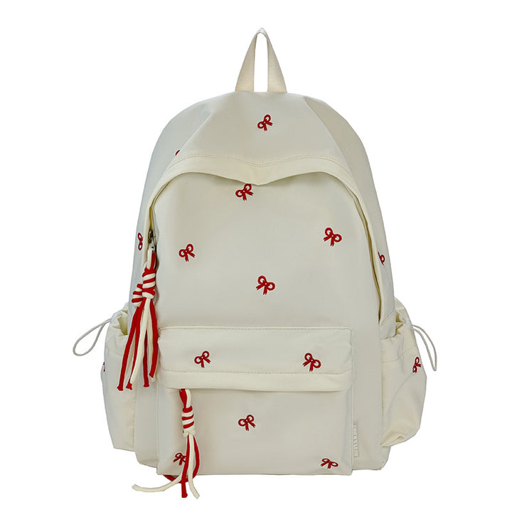 Backpack with Charming Bow Design and Practical Compartments Bowlift