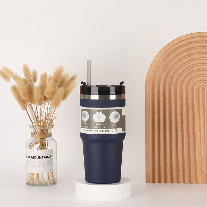 Unisex Insulated Drinking Cup with Integrated Straw Bowlift