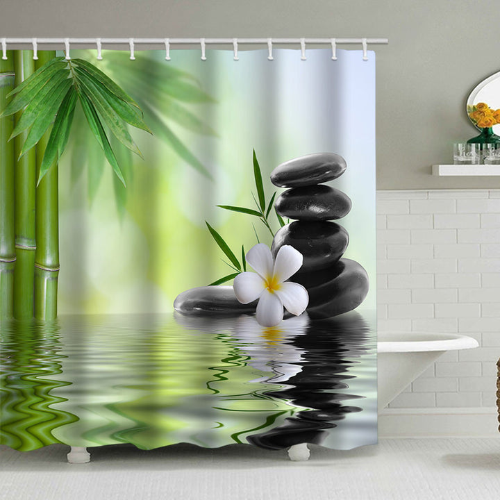 Tranquil Zen Nature Shower Curtain Bowlift