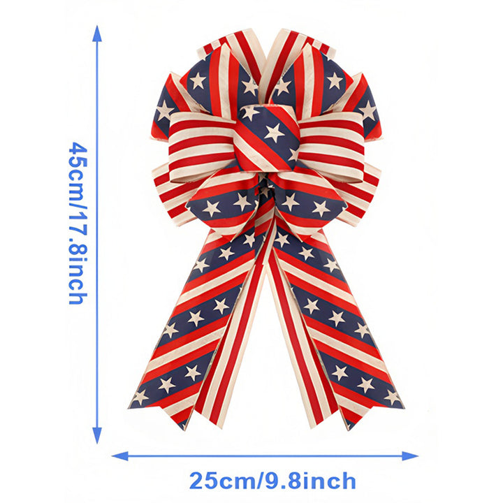 Unisex nan patriotic burlap bow with long tails for wreaths doors and patriotic home decor Bowlift