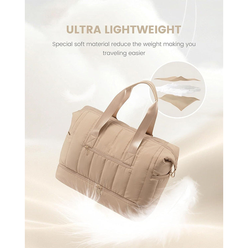 Fashionable and Practical Leisure Tote Bag with Detachable Cosmetic Pouch Bowlift