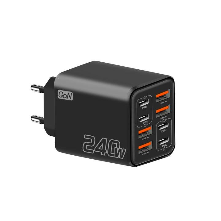 GaN high-speed USB-C and USB-A multiport travel charger with foldable UK plug Bowlift