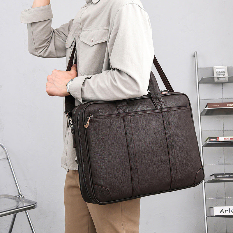 Laptop and Briefcase Made of High-Quality Leather Bowlift