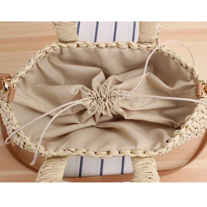 Handmade straw shoulder bag with square handle Bowlift