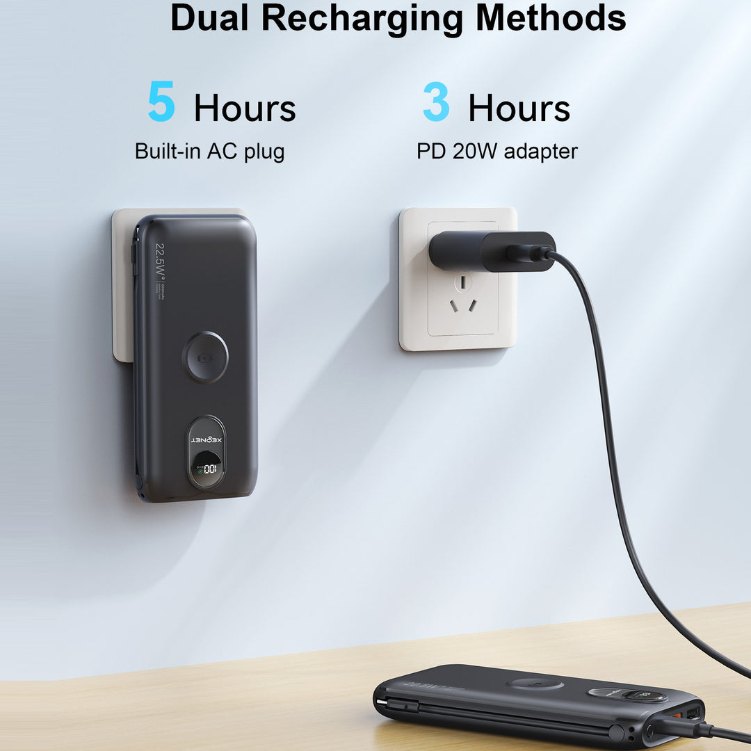 Portable power bank with Qi charging function and wired fast charging system Bowlift