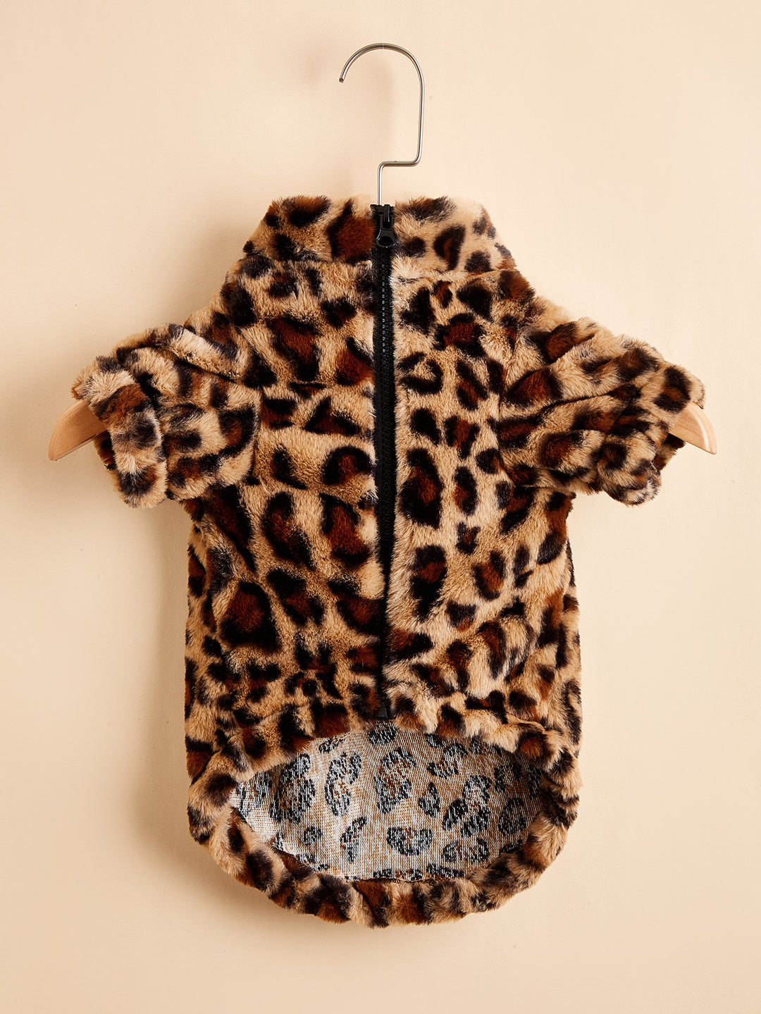 Soft Fleece Leopard Print  Jacket  Dog Bed