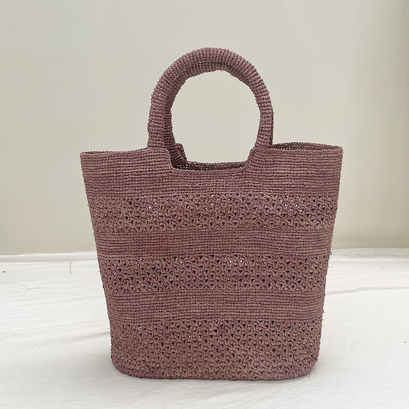 Handcrafted Beach Bag Made From Braided Natural Material Bowlift