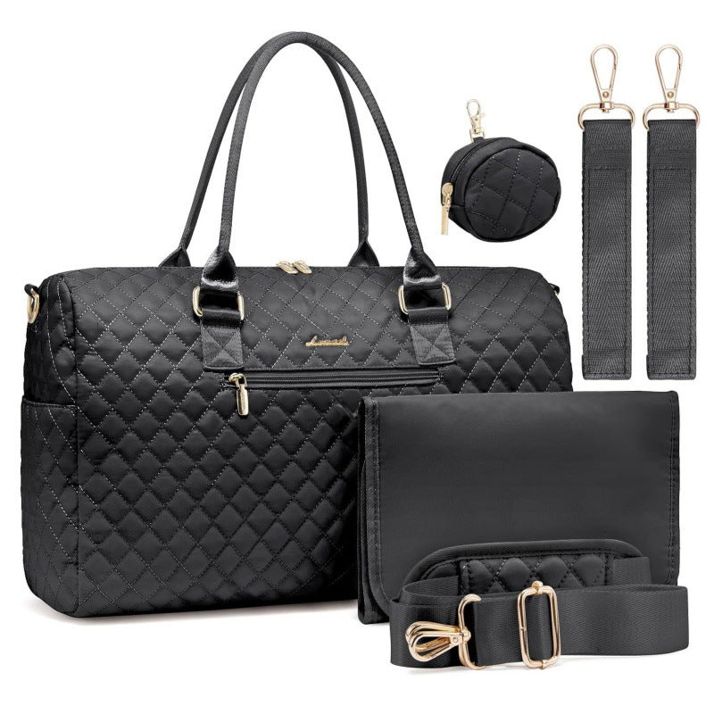 Sophisticated Quilted Travel Tote Set Bowlift