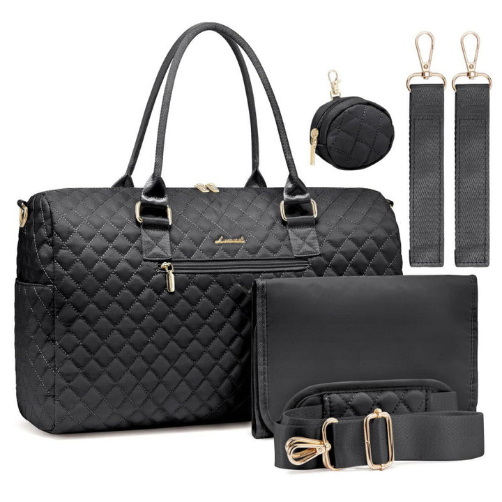 Sophisticated Quilted Travel Tote Set Bowlift