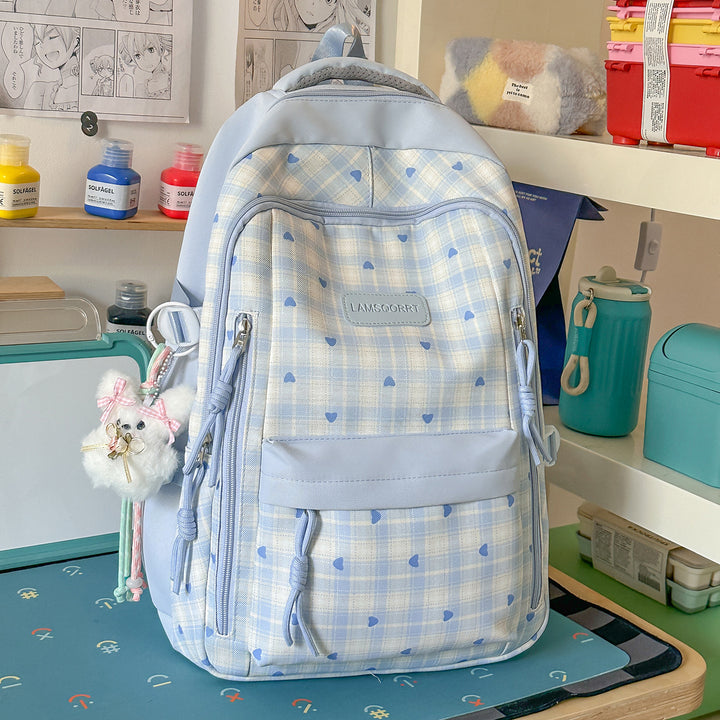 Multi-Functional Checkered Backpack Bowlift