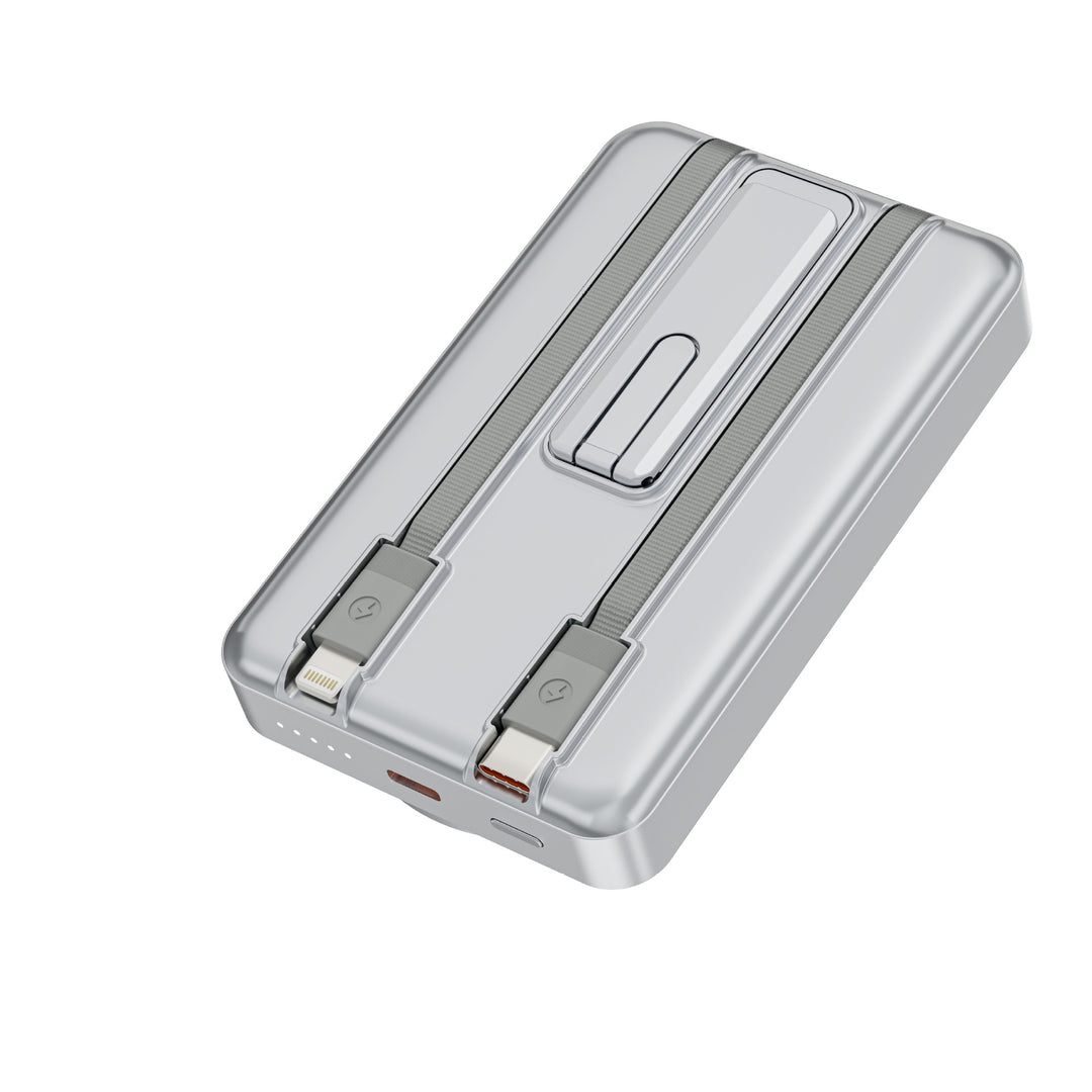 Magnetic power bank with high-speed charging and integrated Qi technology Bowlift
