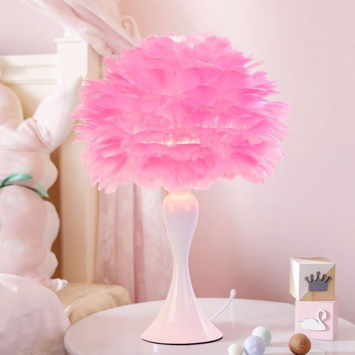 Feather-Accented Table Lamp