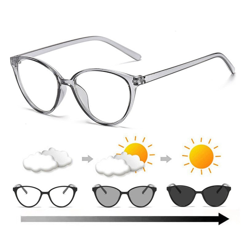Women's trendy light-sensitive cat-eye glasses Bowlift