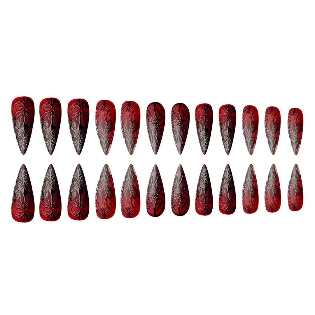 Gothic Stiletto Press-On Nail Art Set Bowlift