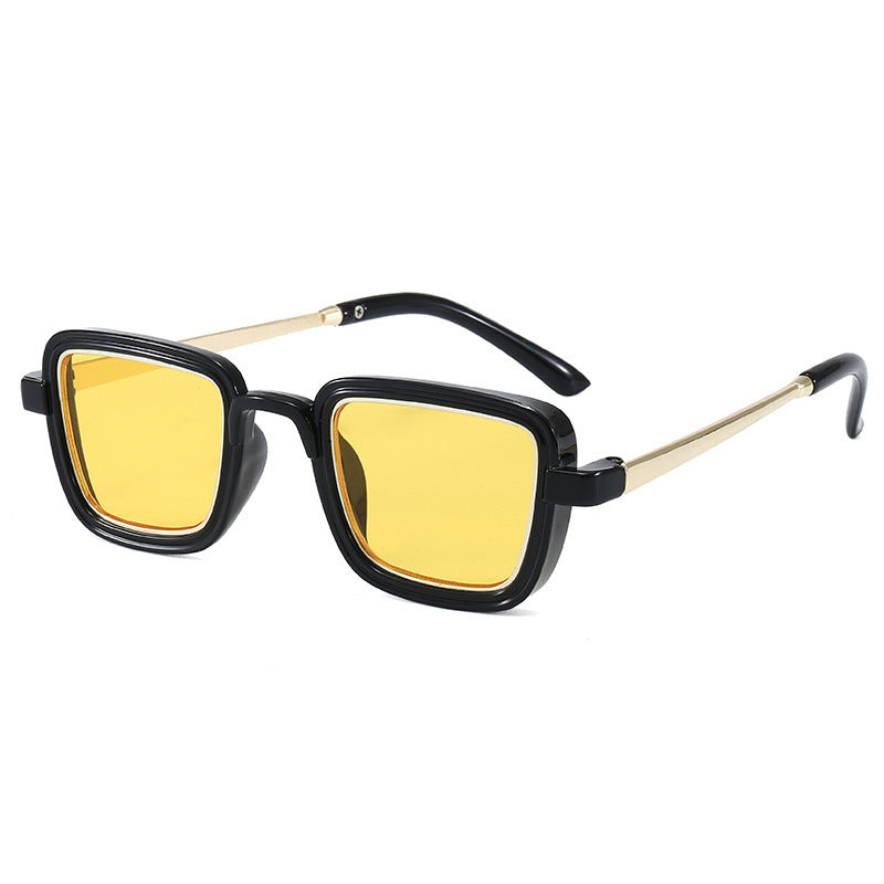 Women's square sunglasses with transparent frame and gold accents Bowlift
