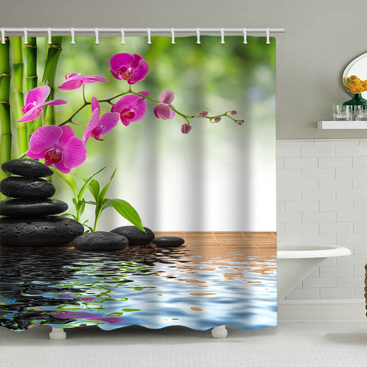 Tranquil Zen Nature Shower Curtain Bowlift