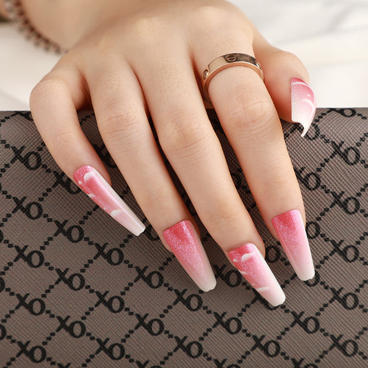 Stylish rose pattern artificial nails Bowlift