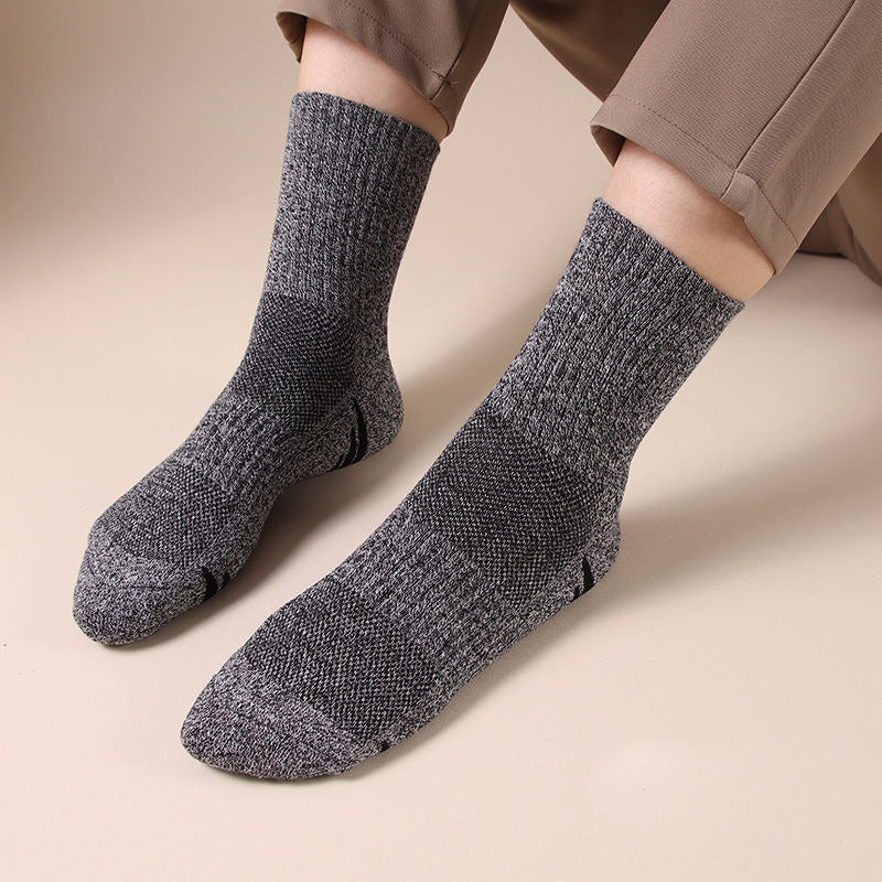 Cushioned Terry-Lined Non-Slip Grip Crew Socks with Plush Insole Bowlift