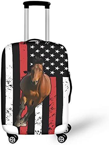 Unisex nano elastic suitcase cover with horse and sunflower motif, stretchable stretch protection for hard shell trolley with zipper Bowlift